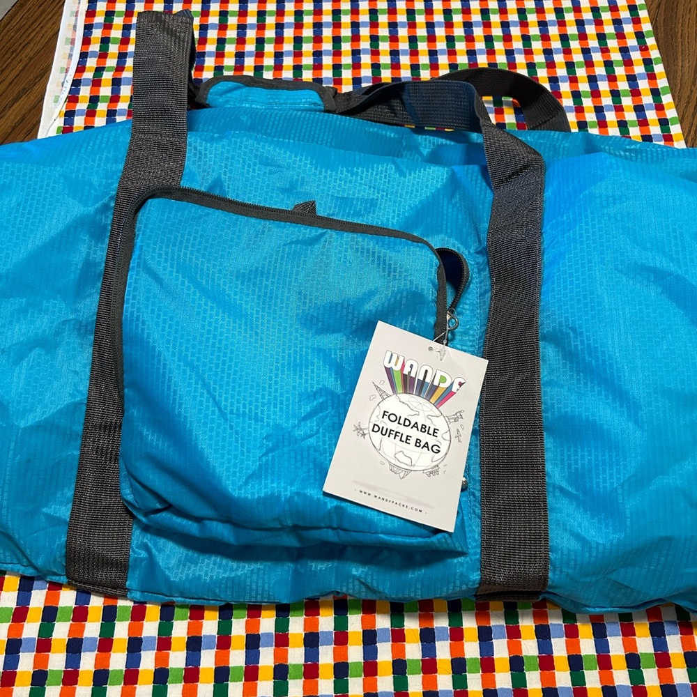 NWT WANDF Foldable Travel Duffel Bag Luggage Sports Gym Water Resistant Nylon